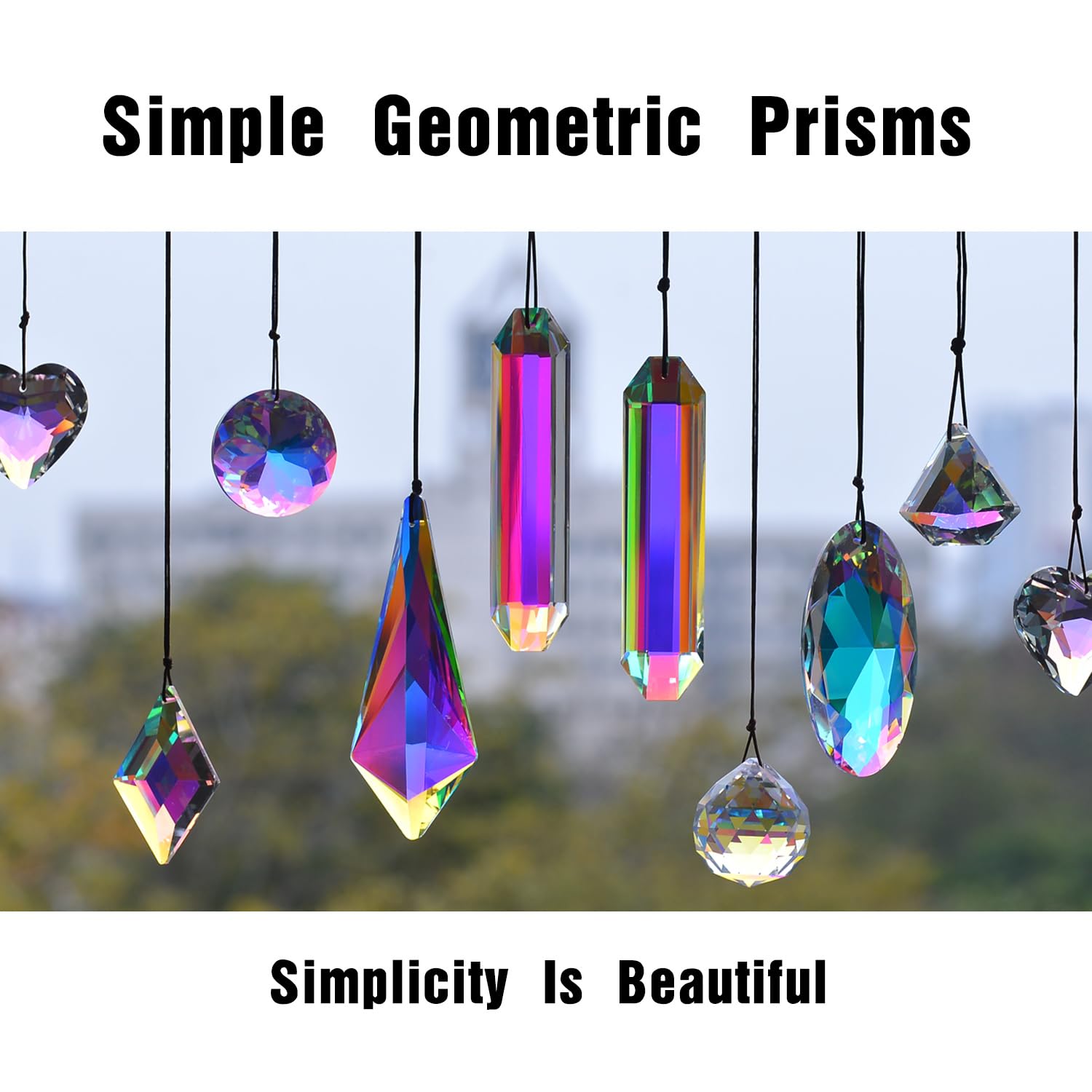 Stino rectangle crystal prisms measure 4.7 inches long