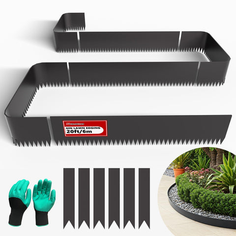 STIRLINGEAR 20ft edging in galvanized steel for durable lawn borders