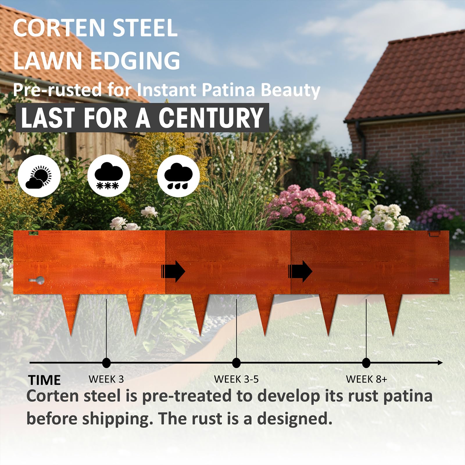 Stirlingear 20ft edging set, ideal for lawn and walkway borders.