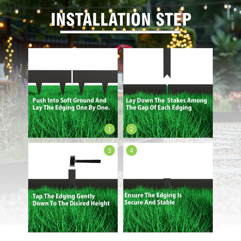 STIRLINGEAR 33ft pack showcases versatile lawn edge for garden designs.