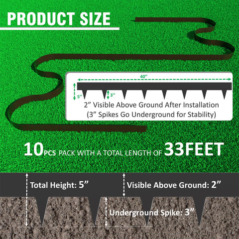 STIRLINGEAR 40-inch edging strip highlights durable galvanized steel for yard borders.