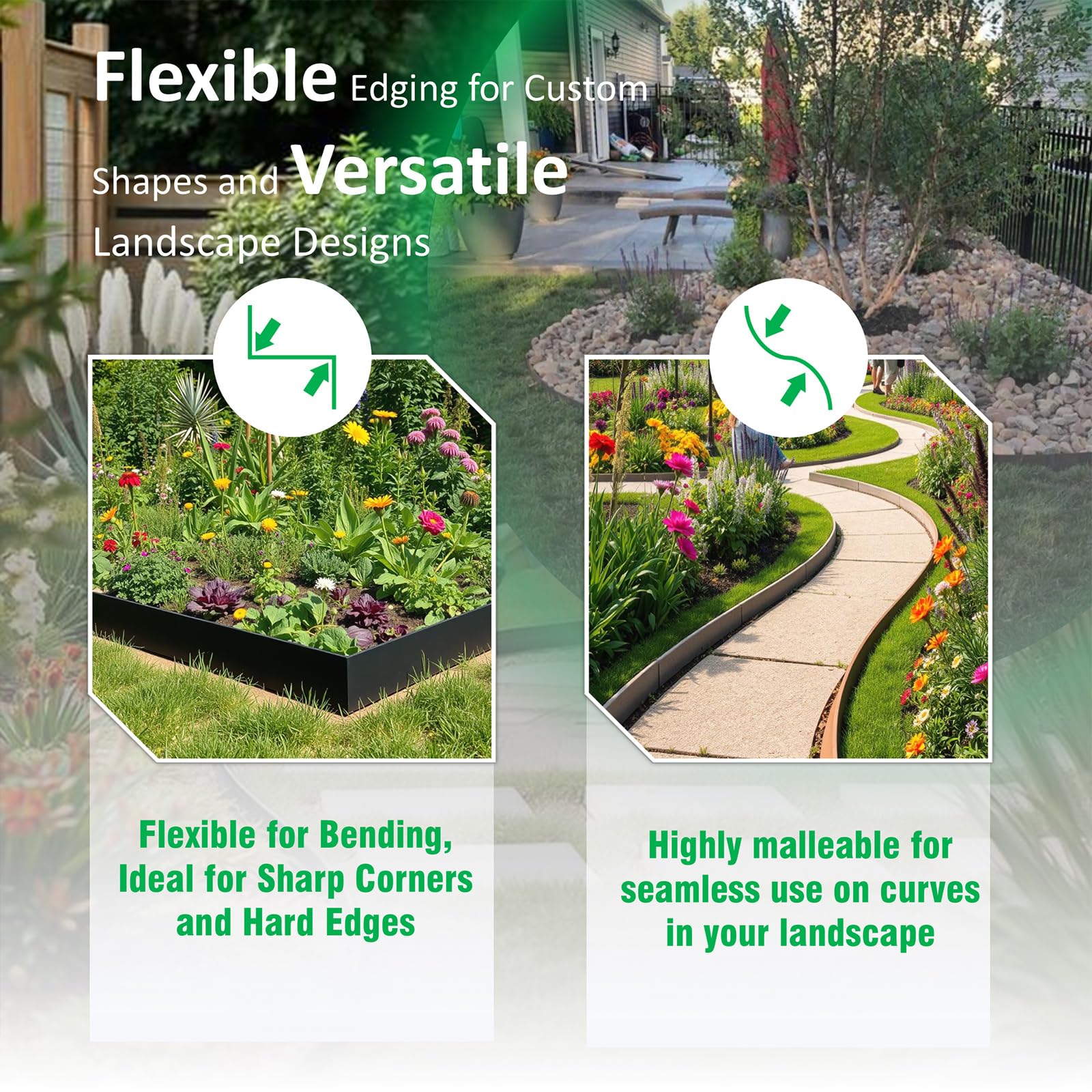STIRLINGEAR black steel edge complements modern garden design.