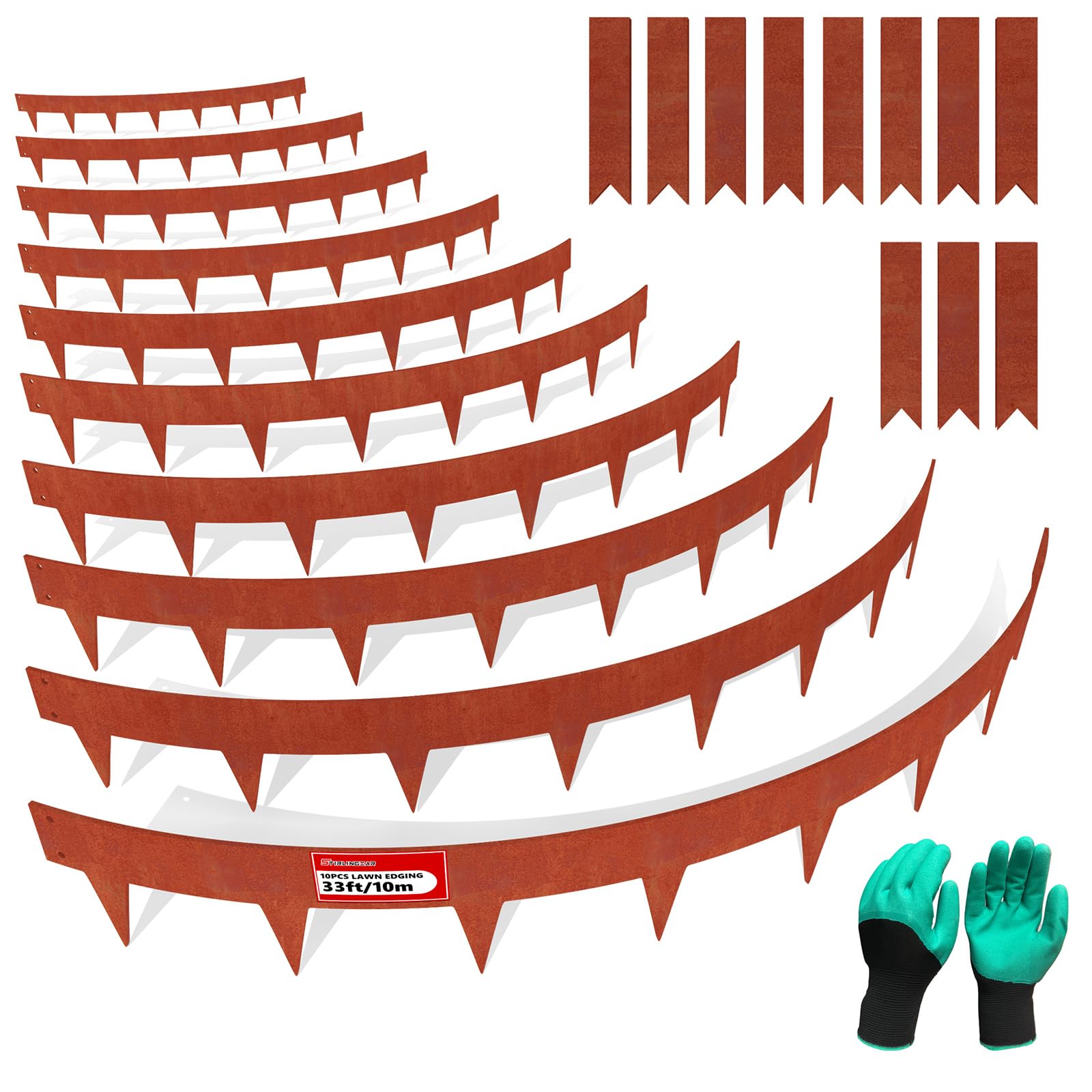 STIRLINGEAR cor-ten steel edging 33ft for clean straight borders