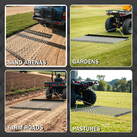 STIRLINGEAR harrow supports field aeration and lawn leveling with even surface results