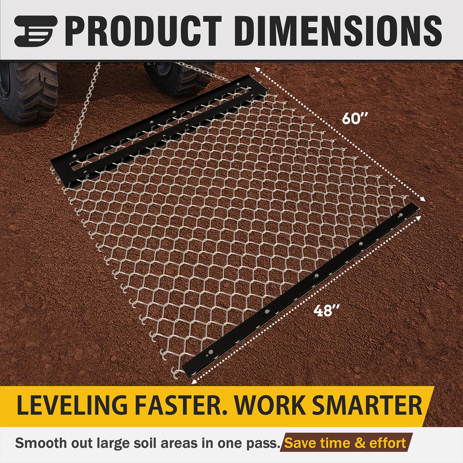 STIRLINGEAR heavy-duty steel harrow with rust-resistant coating for long-lasting field use