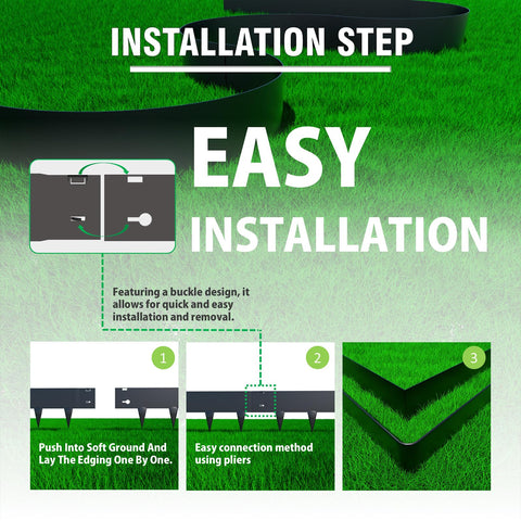 STIRLINGEAR durable galvanized steel highlights weather-resistant edging for outdoor use.