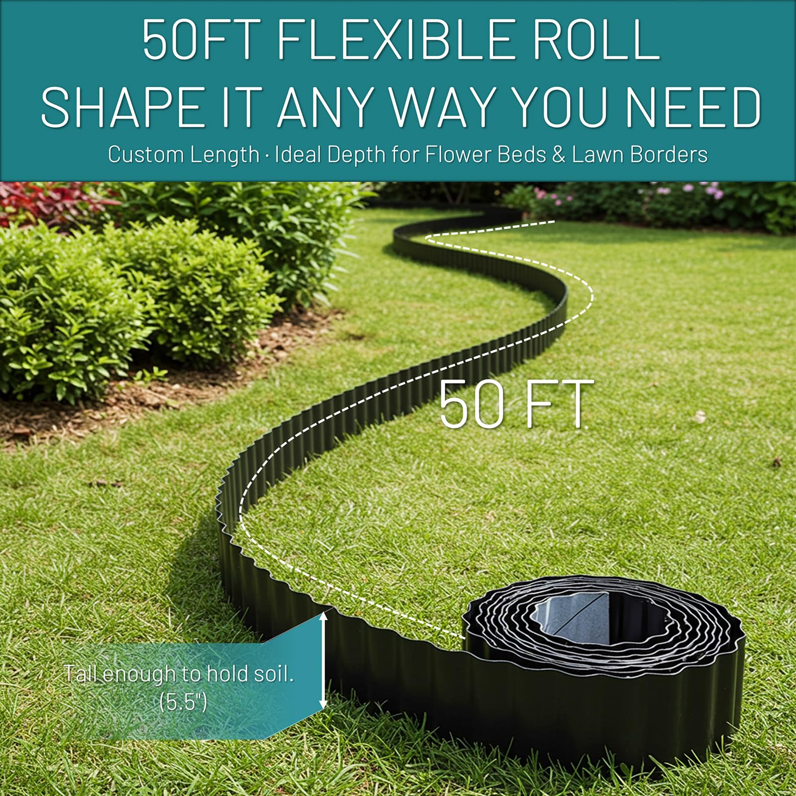 STIRLINGEAR flexible border bending along a curved path for customized layouts.