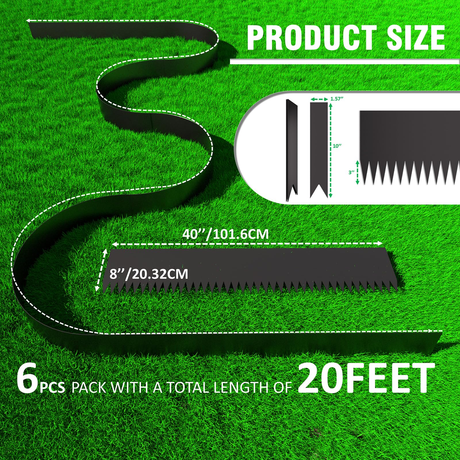 STIRLINGEAR galvanized edging curved-border defines garden curves with seamless transitions.