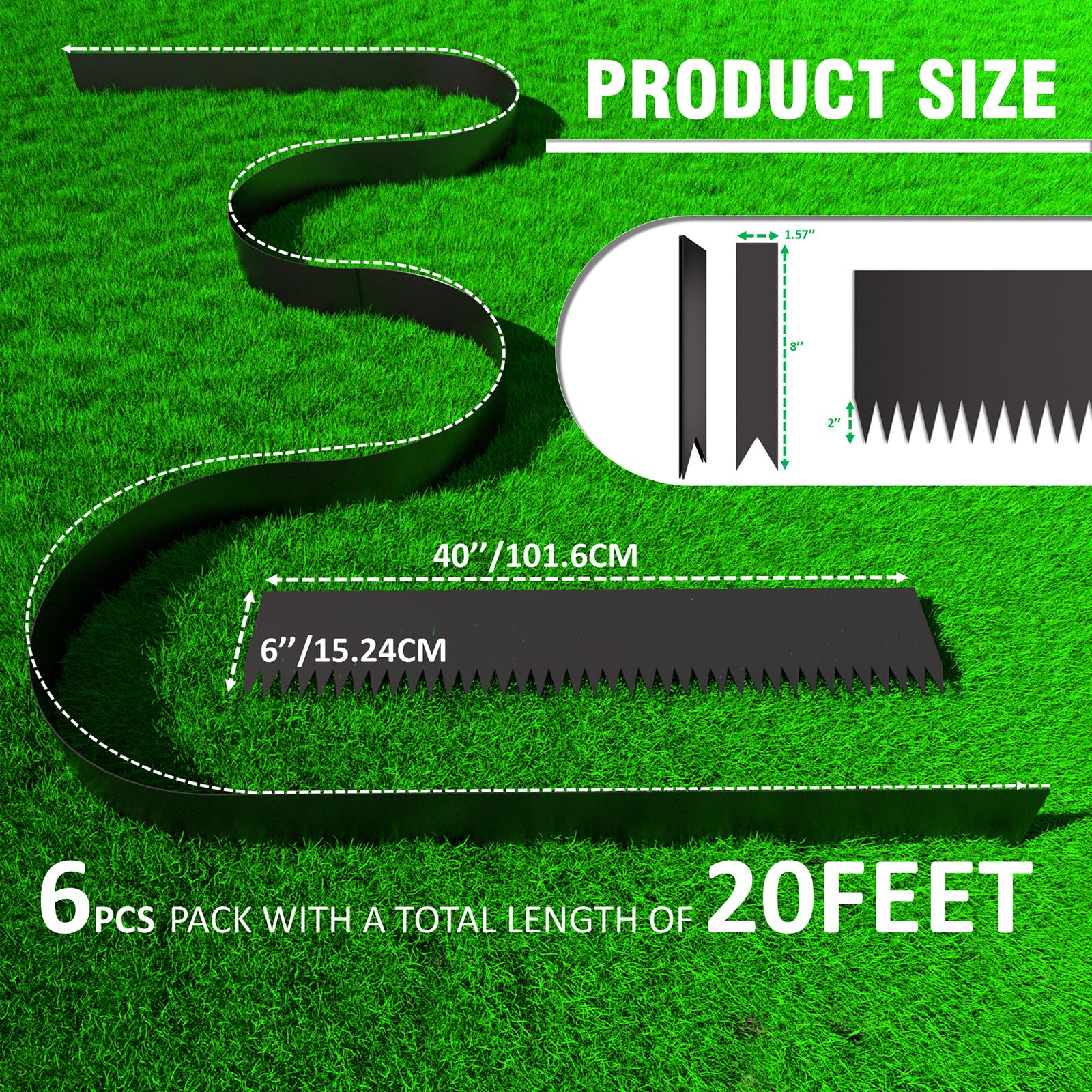 STIRLINGEAR galvanized-steel edging with seamless connection for clean garden lines