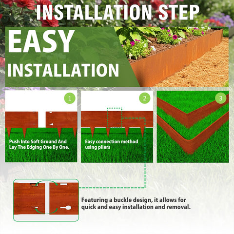 Stirlingear hammer-in edging for quick, digging-free lawn and path definitions.