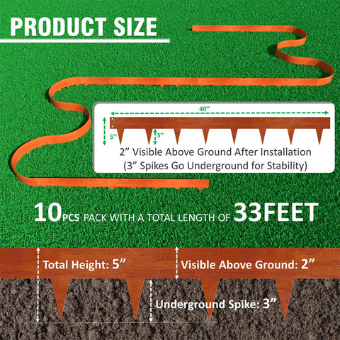 STIRLINGEAR edging with 11 stakes anchors securely for durable edges