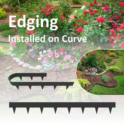 STIRLINGEAR lawn-to-bed separation helps define pathways and flower beds.