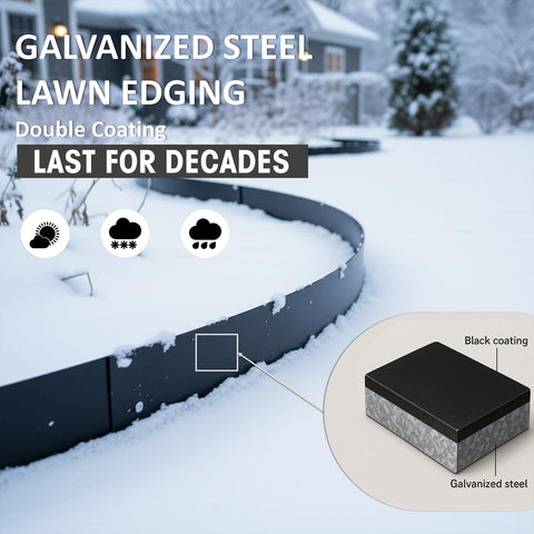 Stirlingear border system keeps mulch and soil neatly in place along pathways.