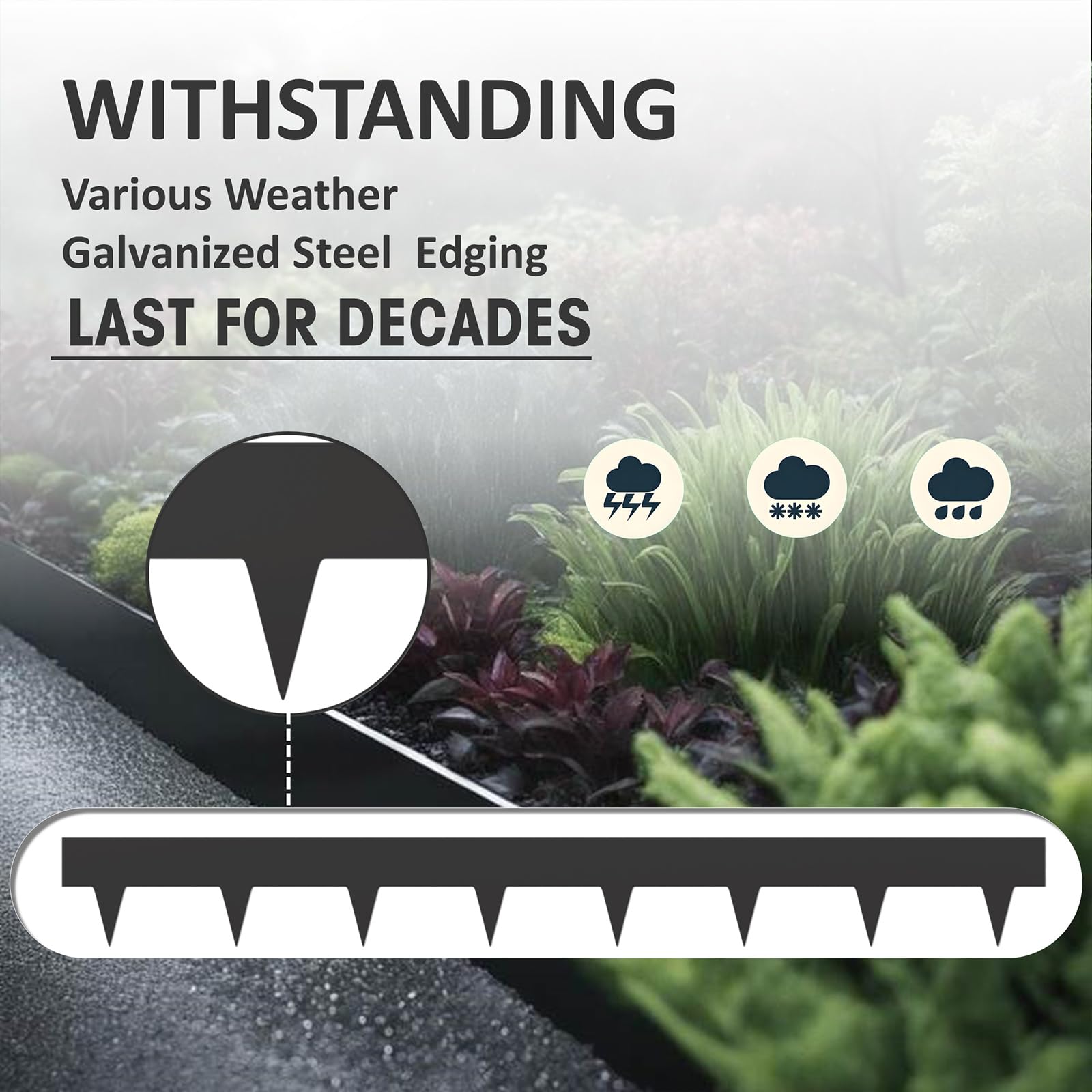 STIRLINGEAR powder-coated black finish adds modern style to garden borders.