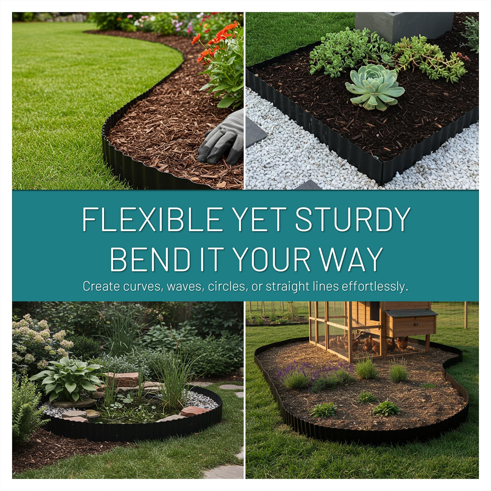 STIRLINGEAR 5.5 inch tall border around raised beds for containment.