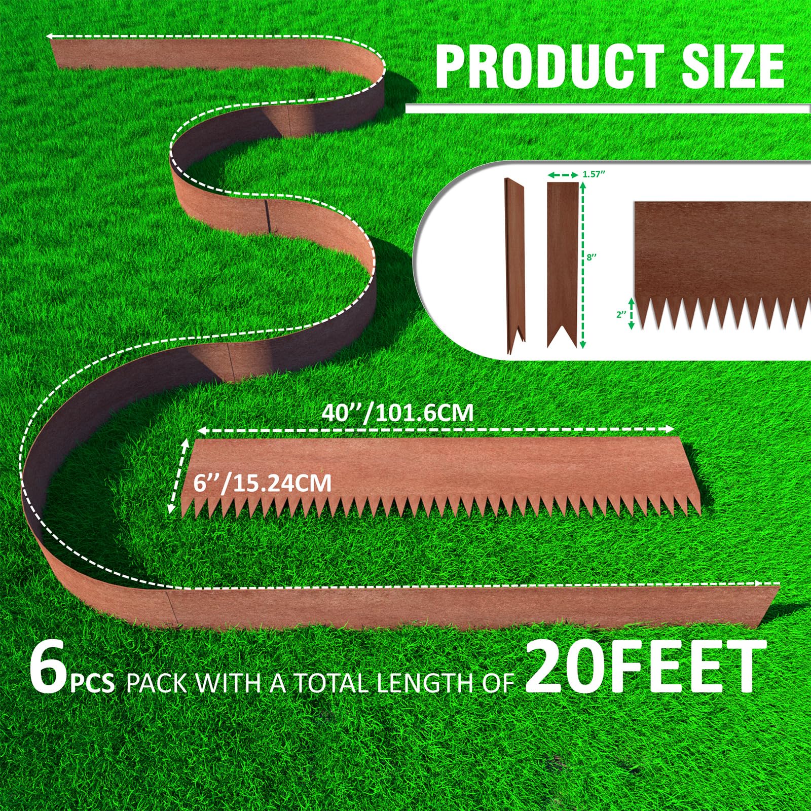 Stirlingear rusted finish edging bent along curved garden bed