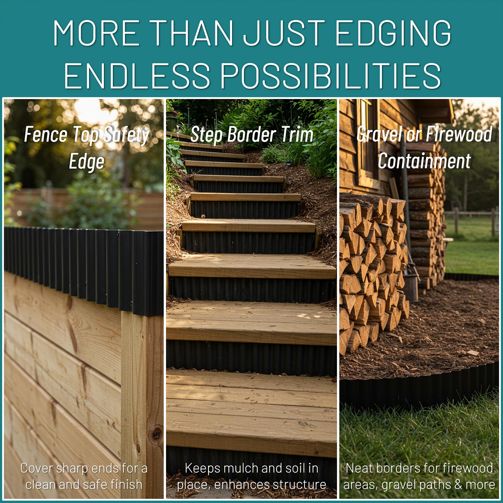 STIRLINGEAR edging along a walkway creating a defined lawn boundary.