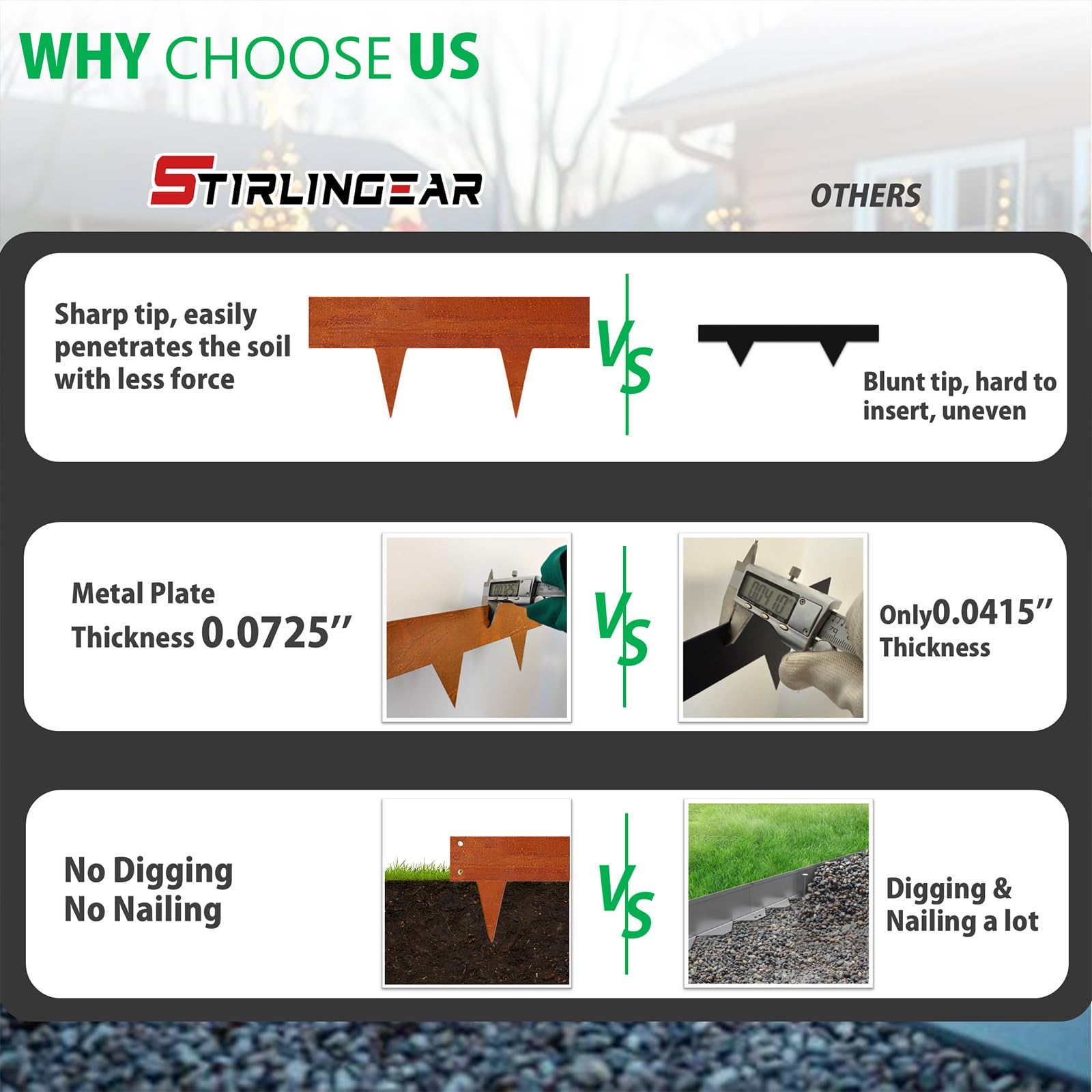 STIRLINGEAR weathering steel stands up to outdoor use