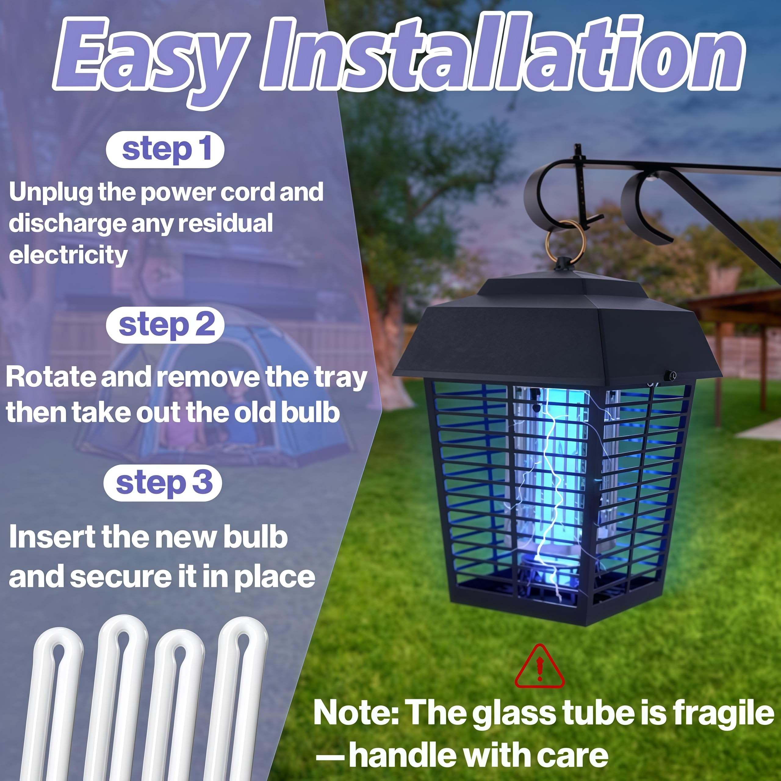 Stitokg quartz glass bulb highlights durability and long life.