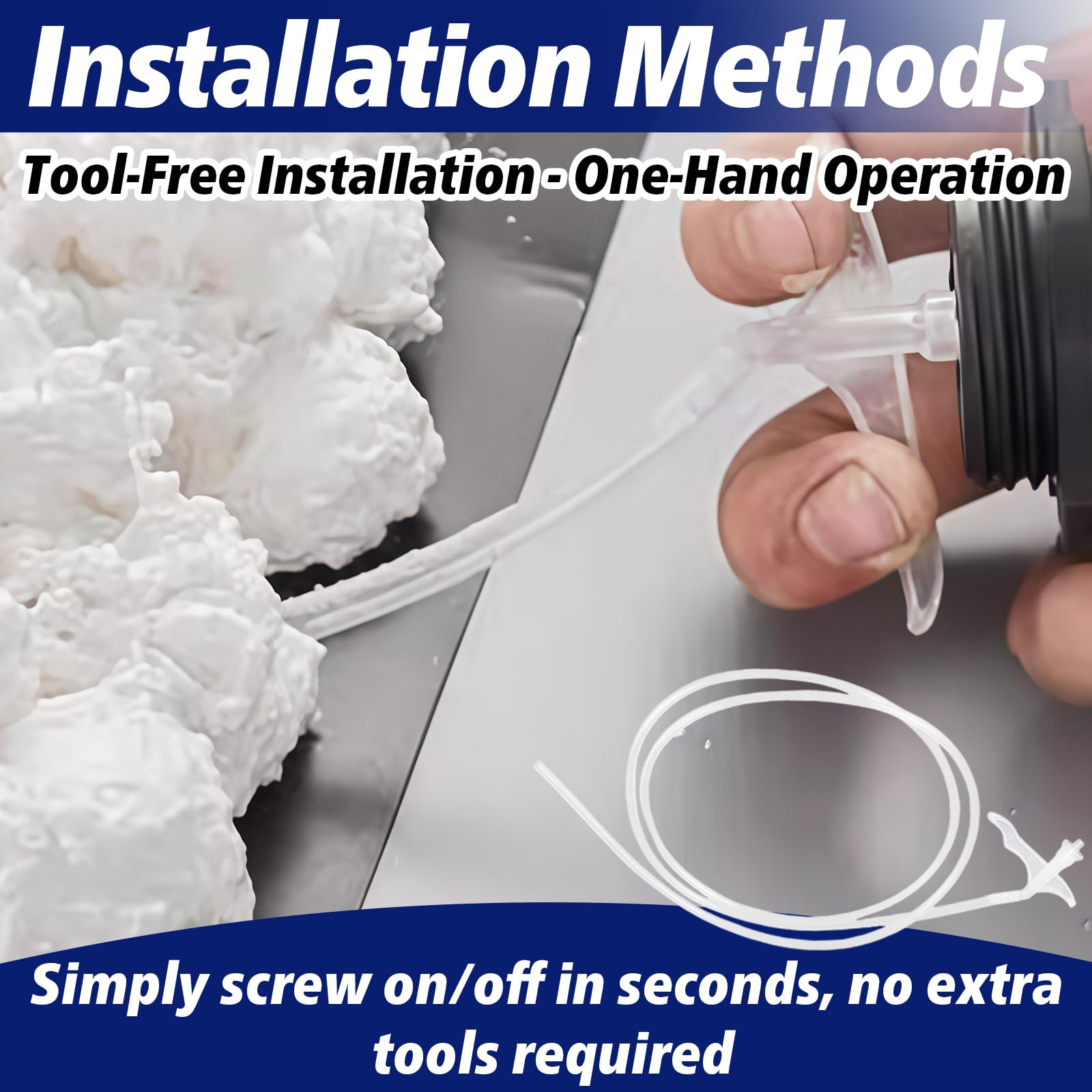 Stitokg insulation-sealing-application enables efficient gap filling in walls.