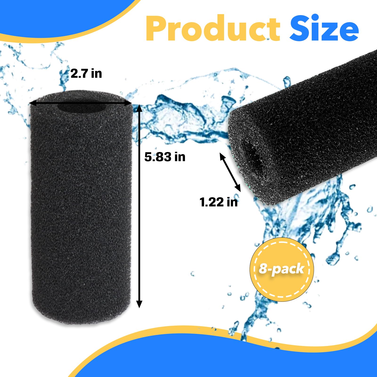 Stitokg pump intake sponge installed to shield against clogs.