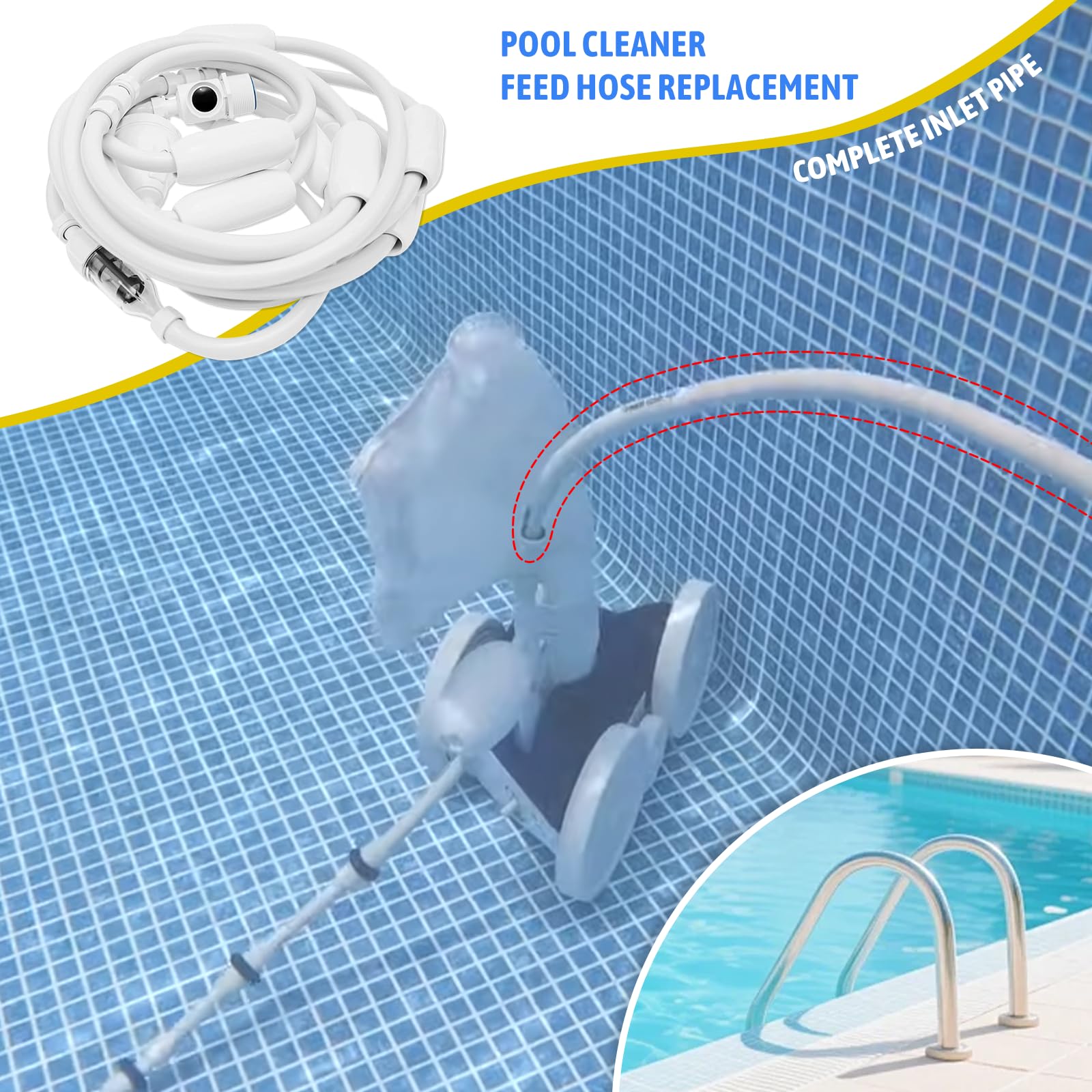 Smooth swivels on STIVELC G5 hose reduce tangling during cleaning.