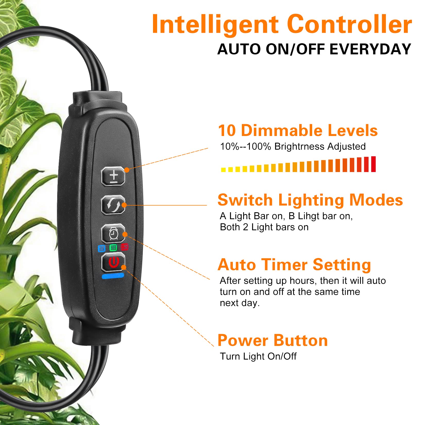 ST.MARY TINO Grow Light Strip auto timer enabling daily schedules