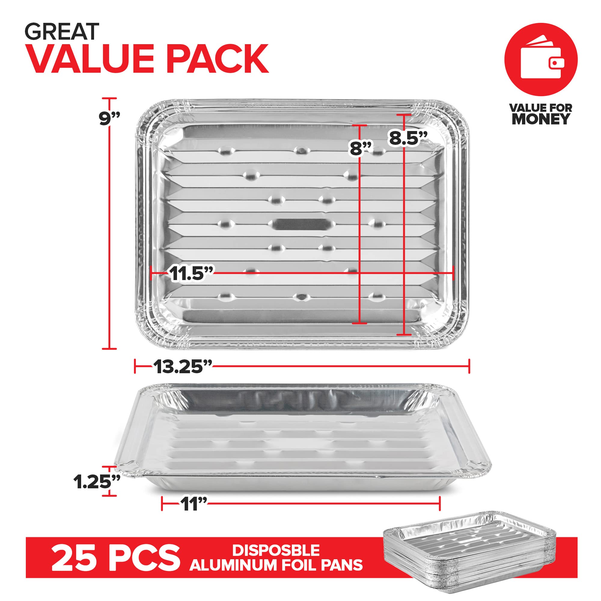 Stock Your Home disposable pan catching drips for easy cleanup.