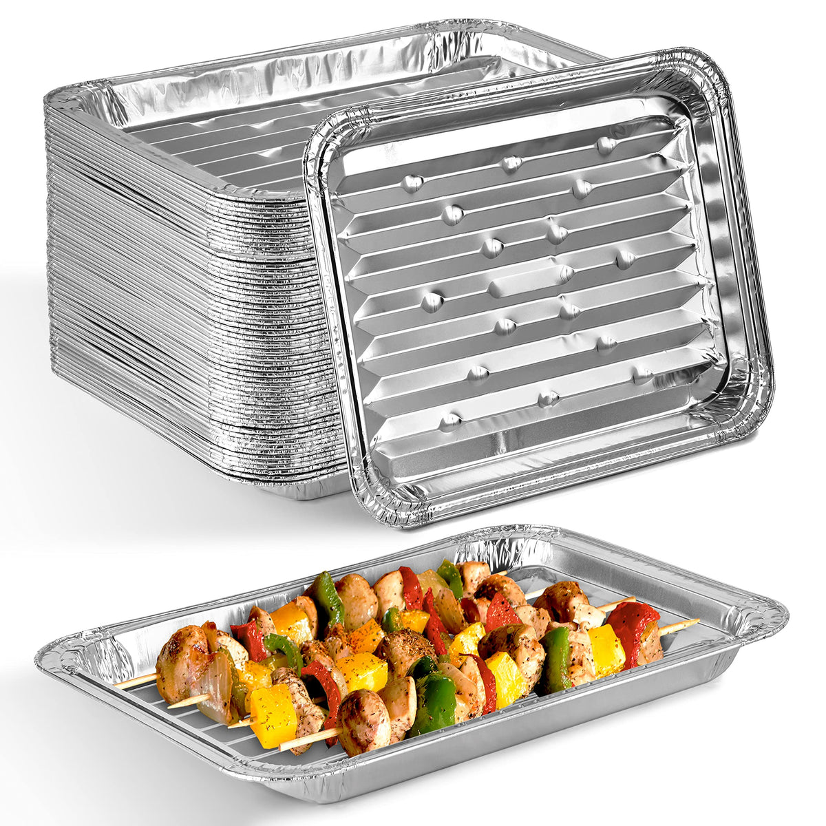 Stock Your Home ribbed foil broiler pan for grill-like sear.