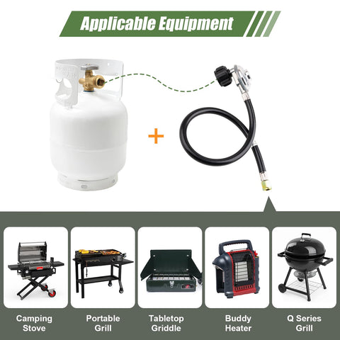 Stolora adapter setup shown with a griddle for outdoor cooking.