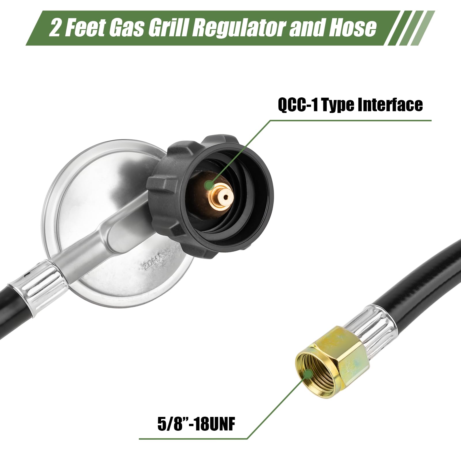 Stolora propane hose connects to a larger tank for extended cooking sessions.