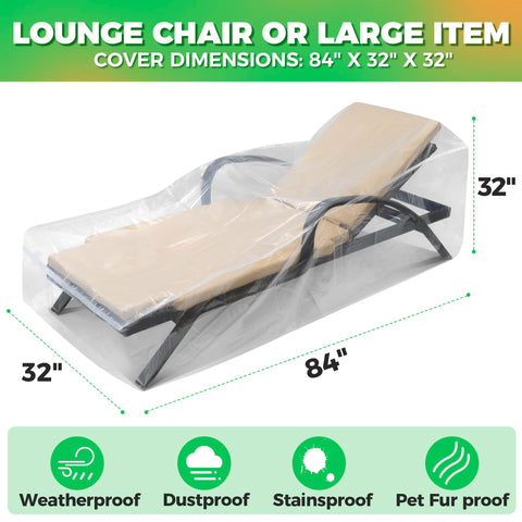 Storage Standard lounge chair cover shields furniture from dust and stains.