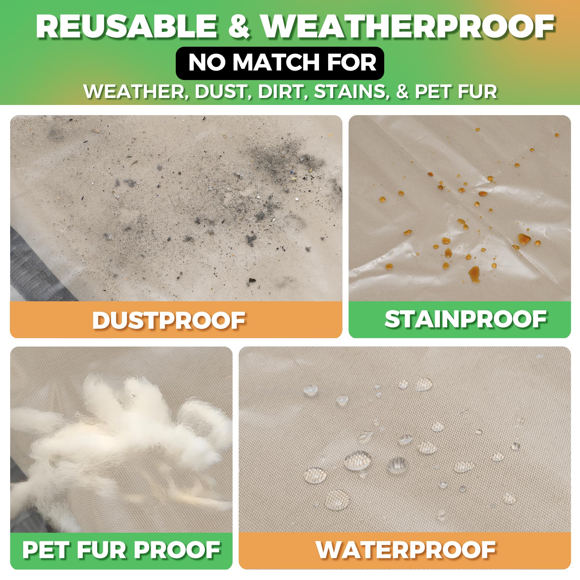 Storage Standard waterproof covers extend outdoor furniture life.