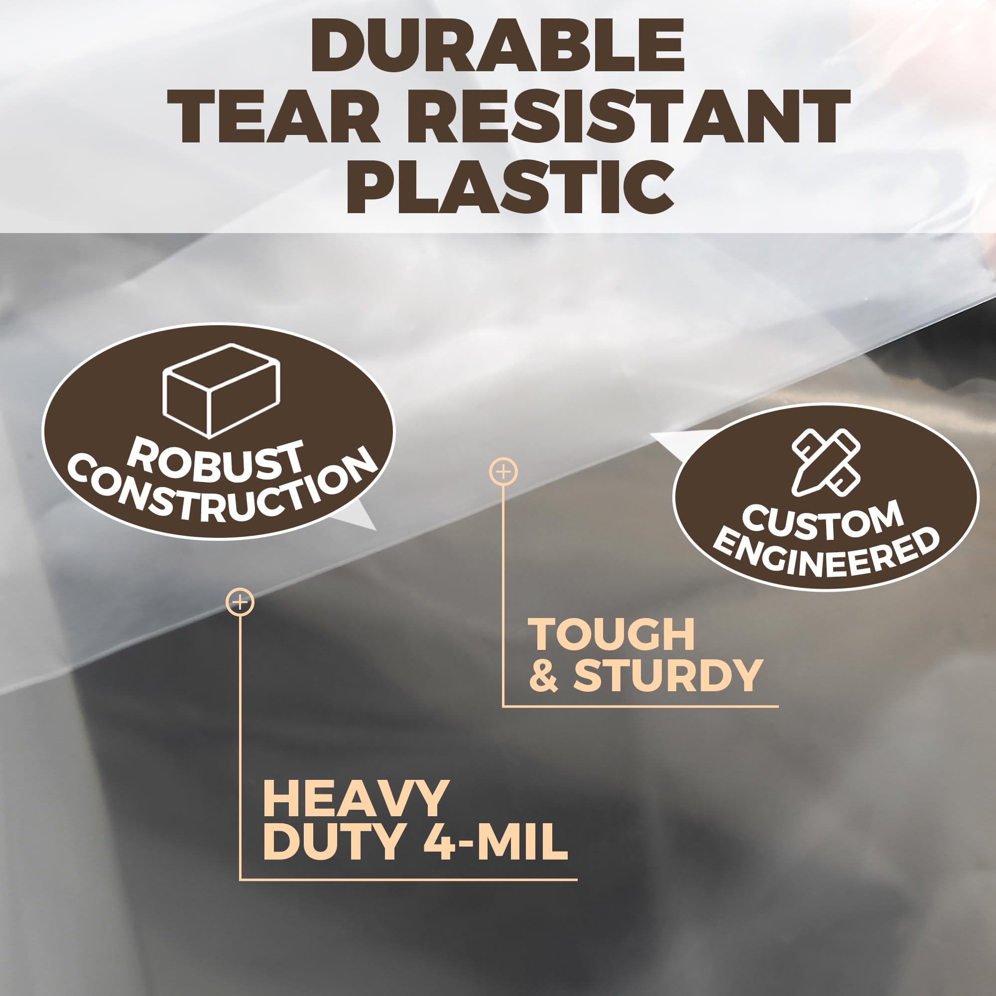 Storage Standard heavy-duty plastic cover uses 4mm material for durability.