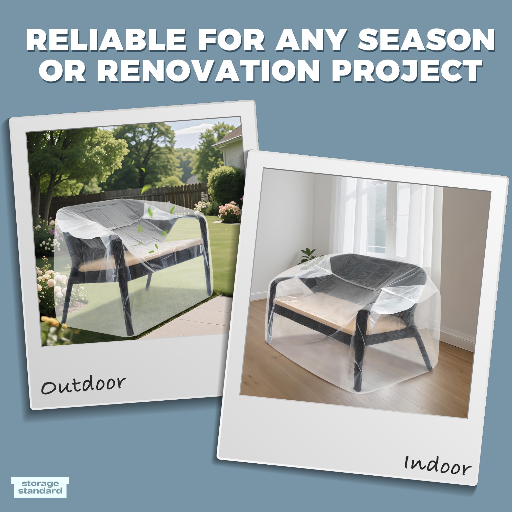 Storage Standard dustproof cover protects furniture during moves or storage.