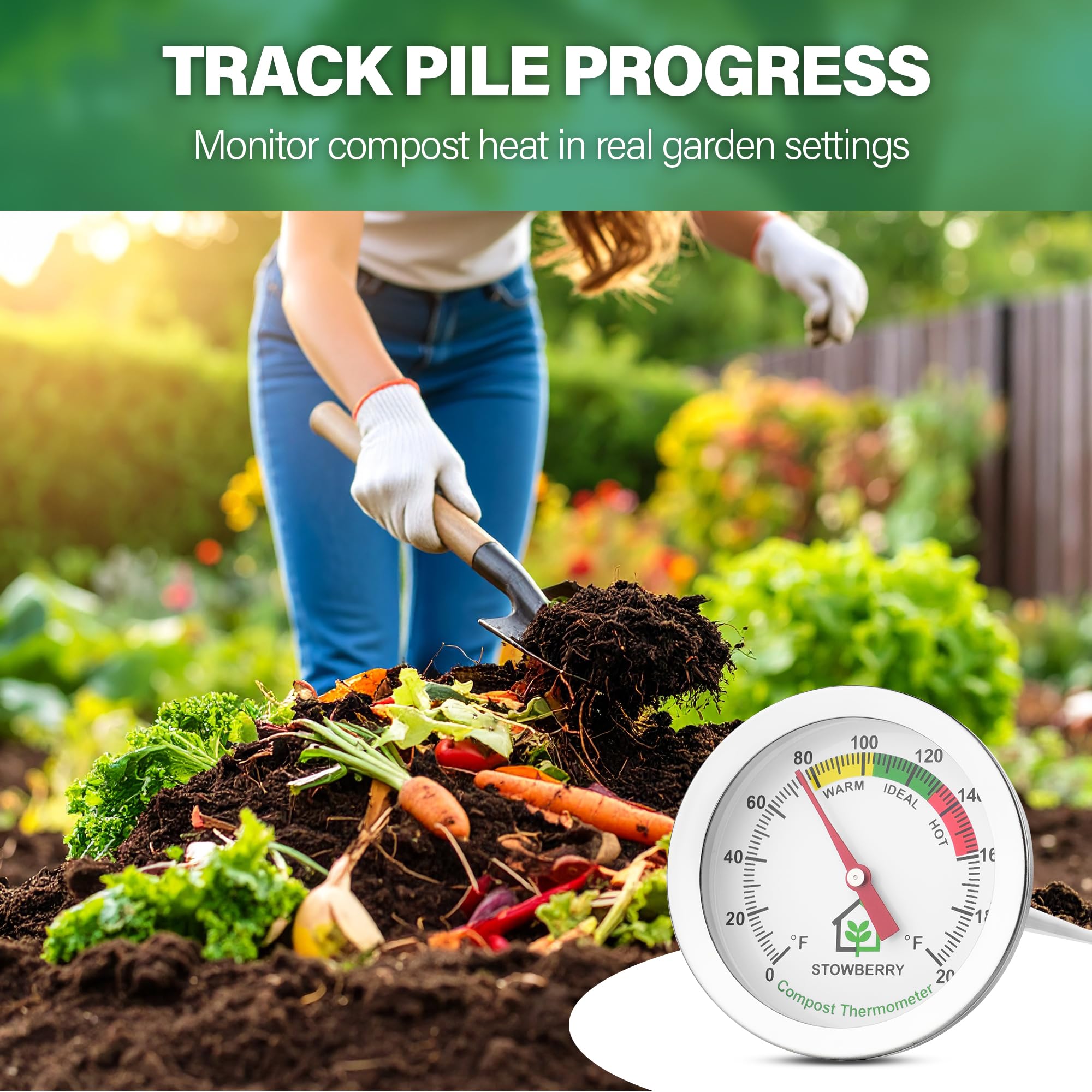 STOWBERRY thermometer weather resistant for outdoor use