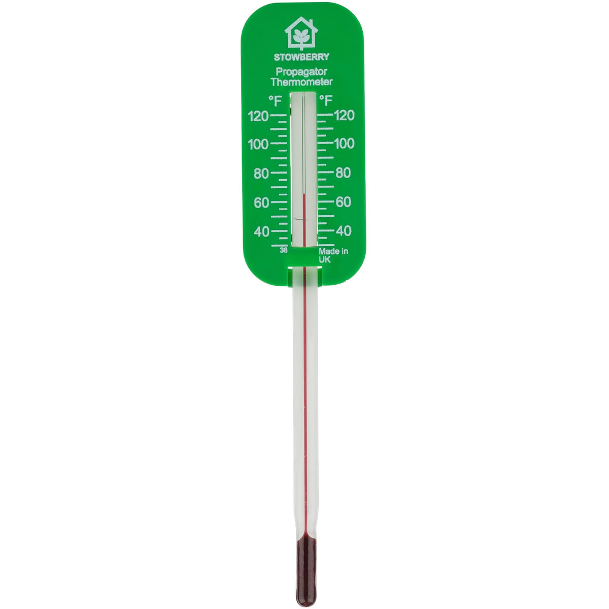 STOWBERRY greenhouse soil thermometer probe provides precise readings for optimal seed germination in the garden.