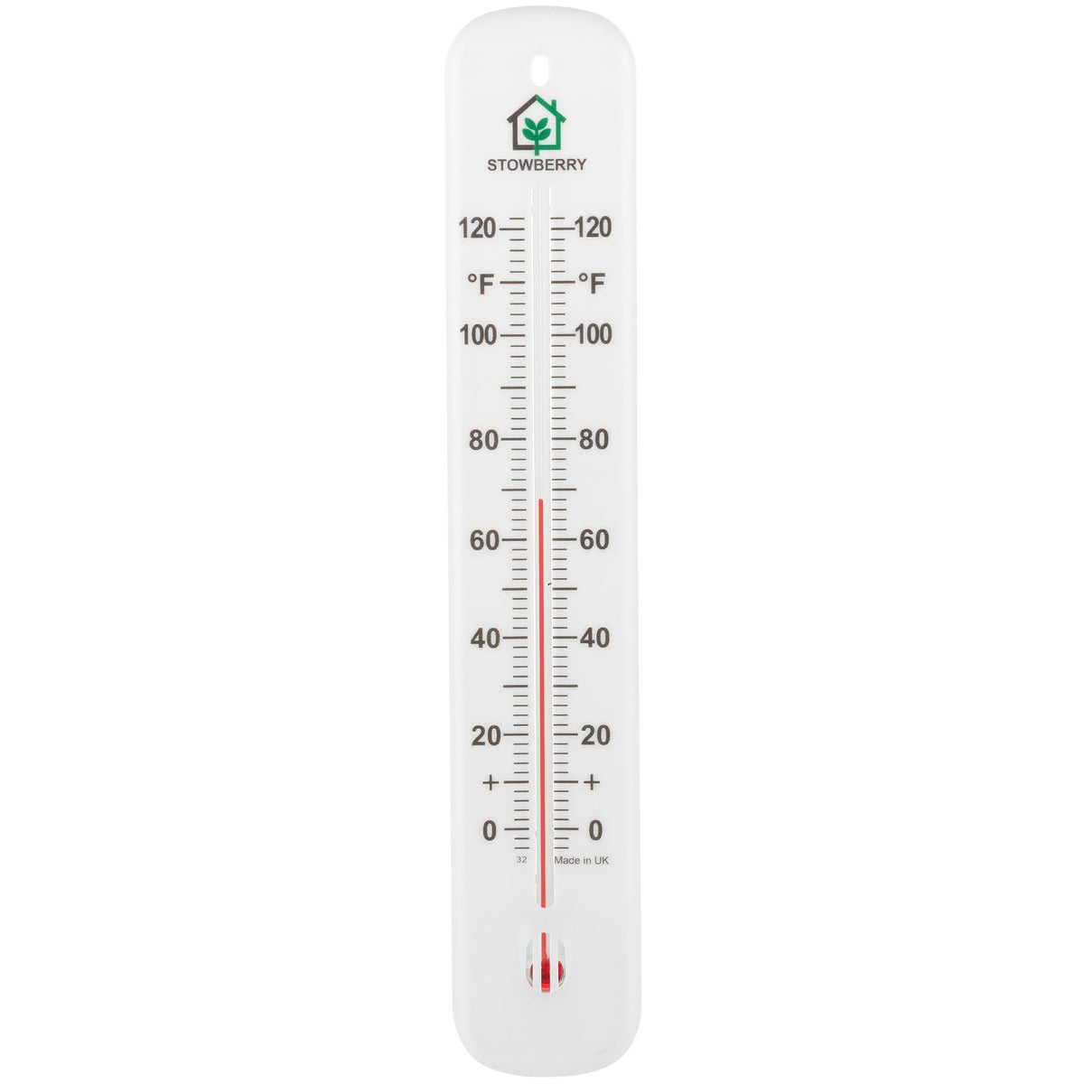 STOWBERRY room thermometer mounted on wall showing clear indoor temperature.