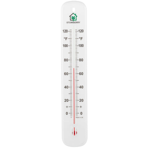 STOWBERRY room thermometer mounted on wall showing clear indoor temperature.