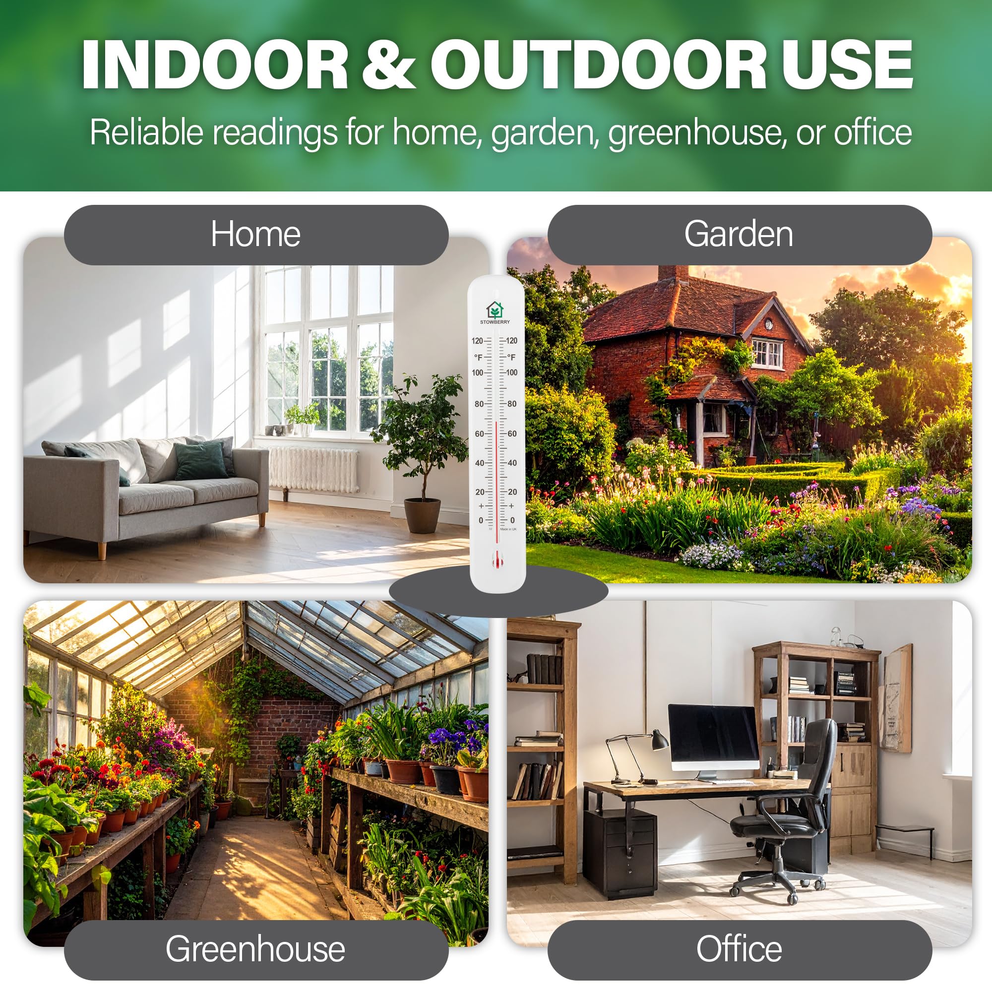 STOWBERRY durable plastic construction resists sunlight for year-round use.