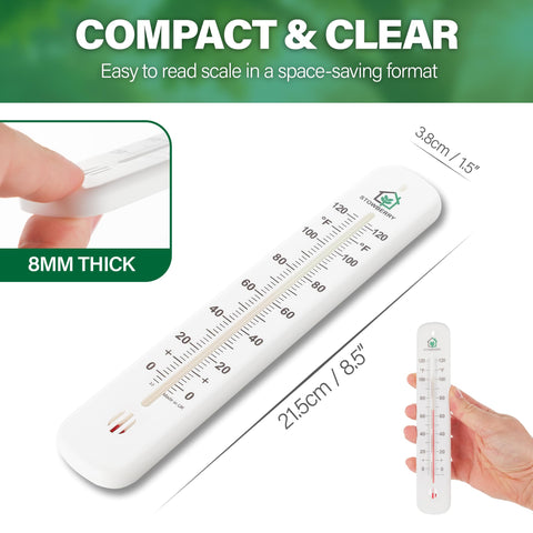 STOWBERRY thermometer on a wall for versatile indoor use and quick readings.