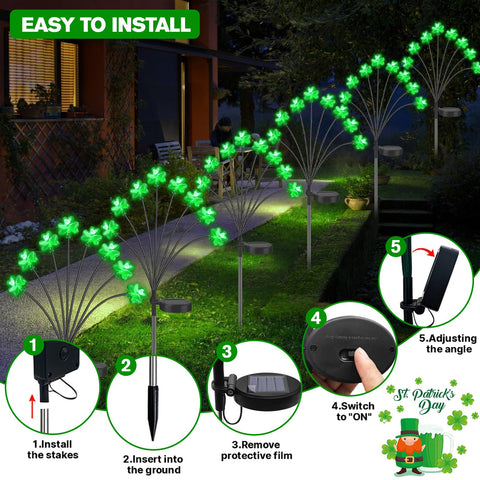 Strackvial Shamrock Pathway Light brightens garden and walkway with festive decor