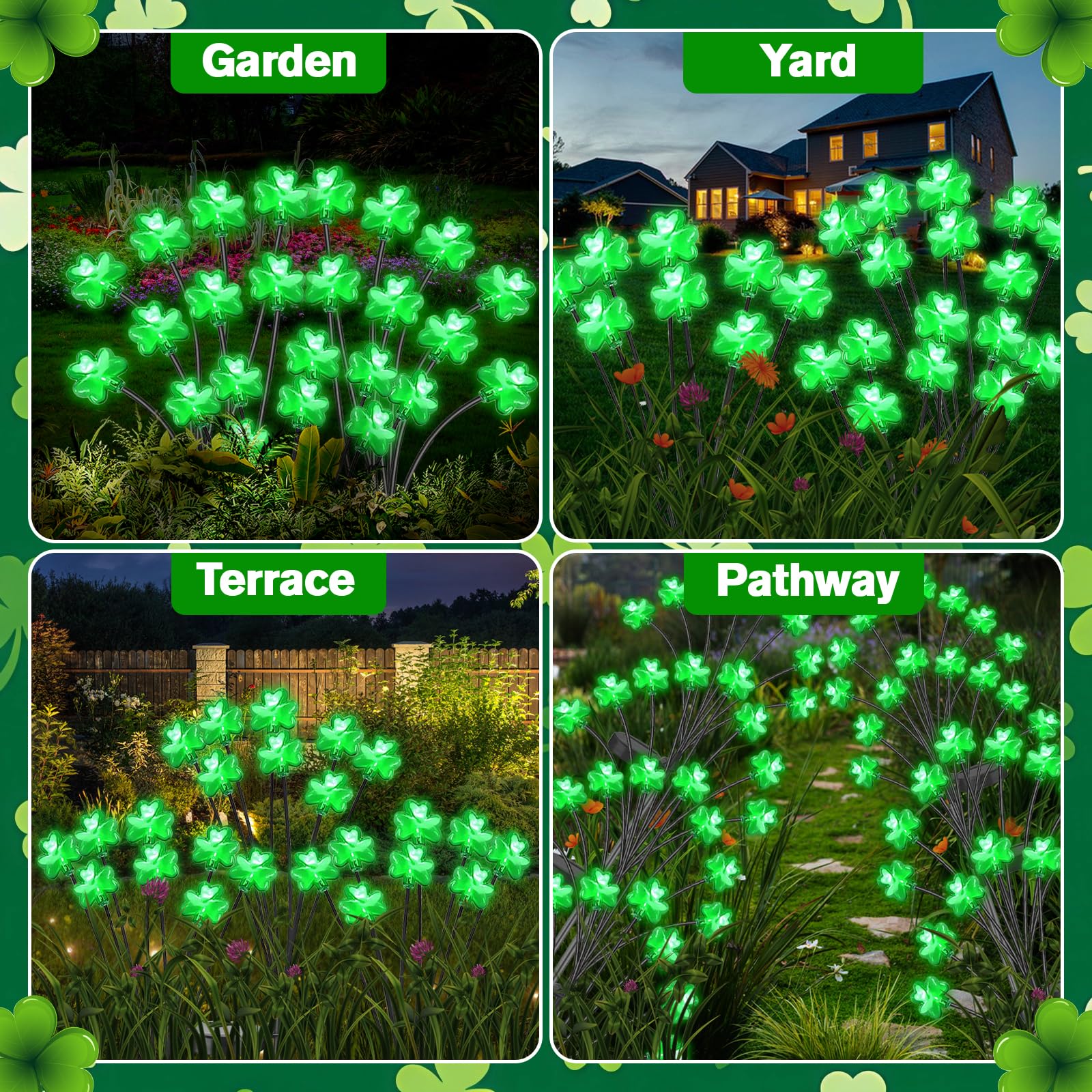 Strackvial Shamrock Pathway Light IP55 waterproof design withstands rain and wind