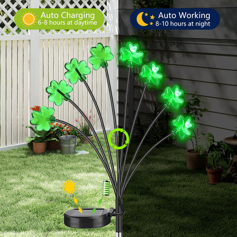 Strackvial Shamrock Pathway Light with two modes: steady or flashing for flexible lighting