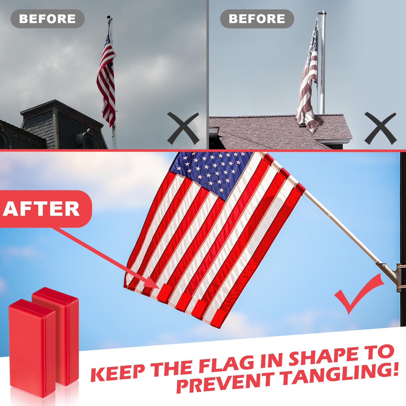 Strdfeve magnetic flag weights close-up showing durable rubber coating protection.