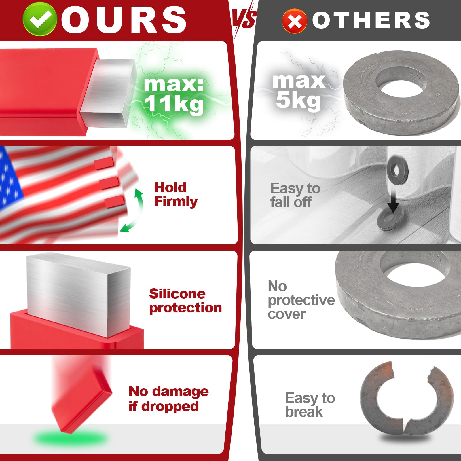 Strdfeve multipurpose weights secure banners, tablecloths, and drapery.