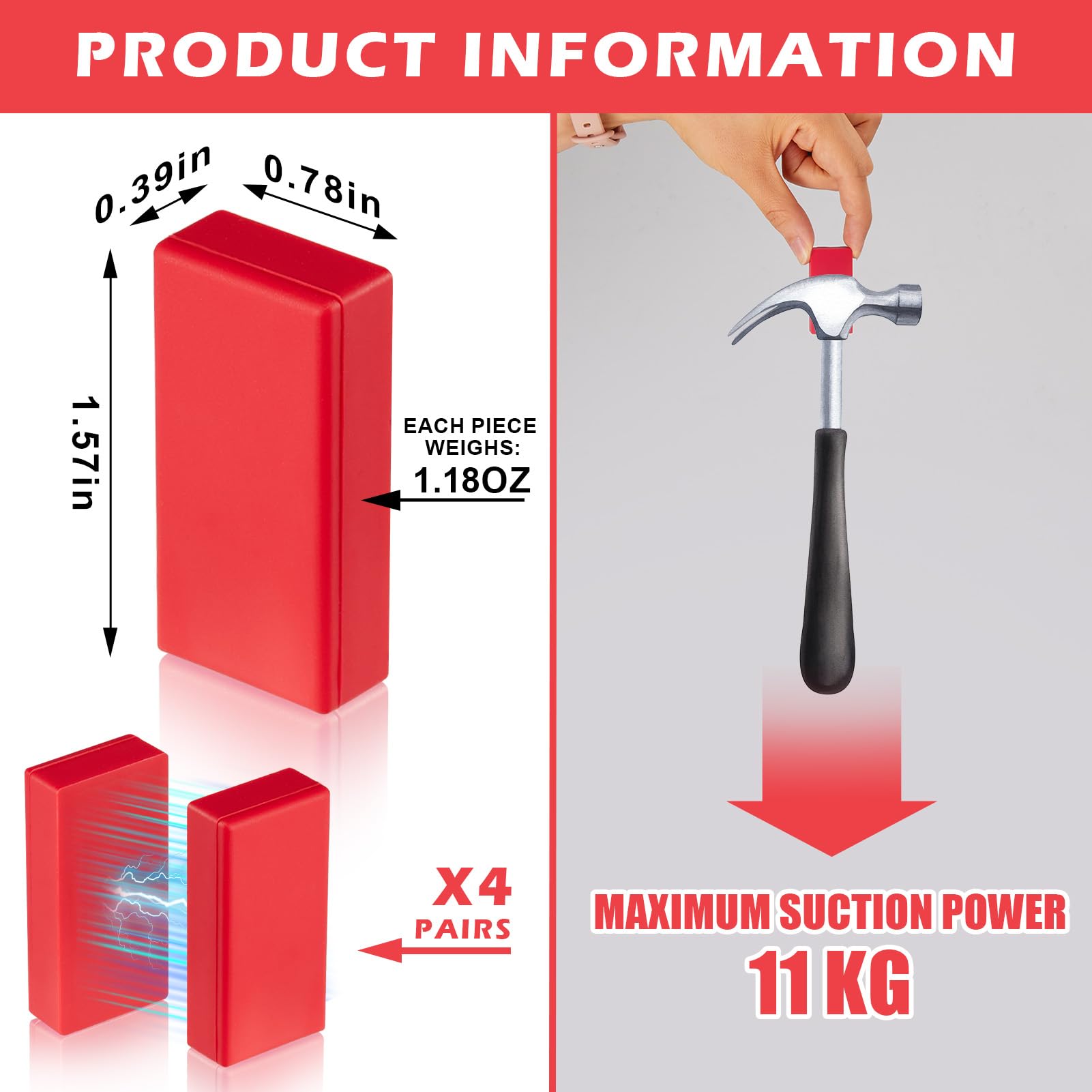 Strdfeve red rubber-coated weights blend with stripes while staying waterproof.