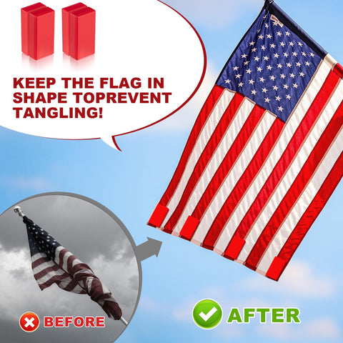 Strdfeve rubber-coated flag weights protect magnets and fabric from wear.