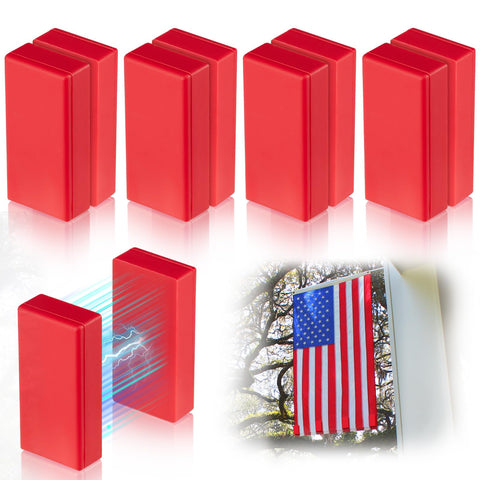 Strdfeve strong magnetic flag weights securing a flag in windy conditions.