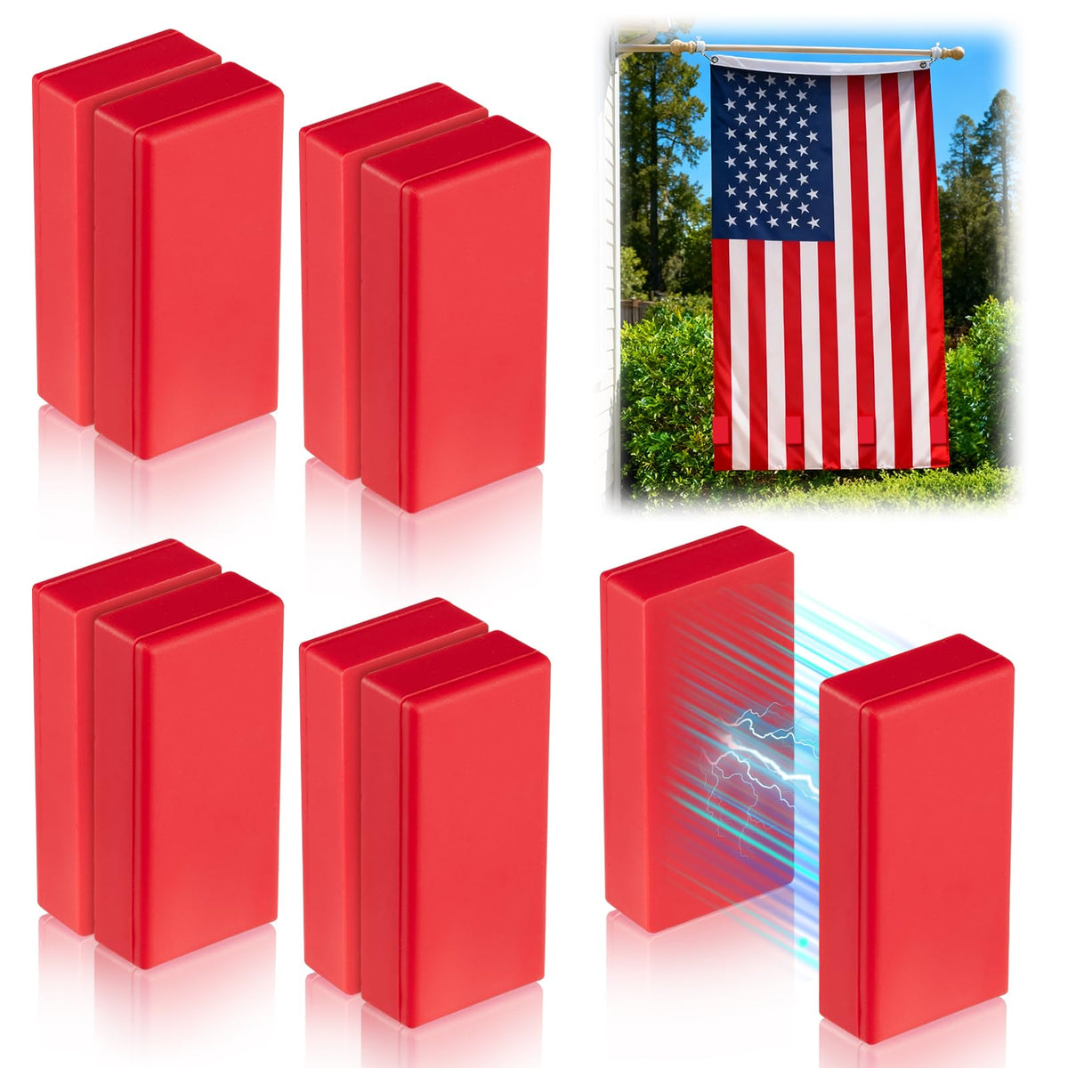 Strdfeve strong magnetic flag weights provide firm hold on outdoor flags.